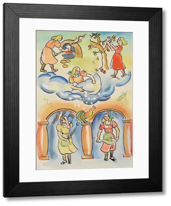 Framed Print : Design: Mrs. Holle, 1943. Creator: Anny Dollschein Framed Print : Design: Mrs. Holle, 1943. Creator: Anny Dollschein