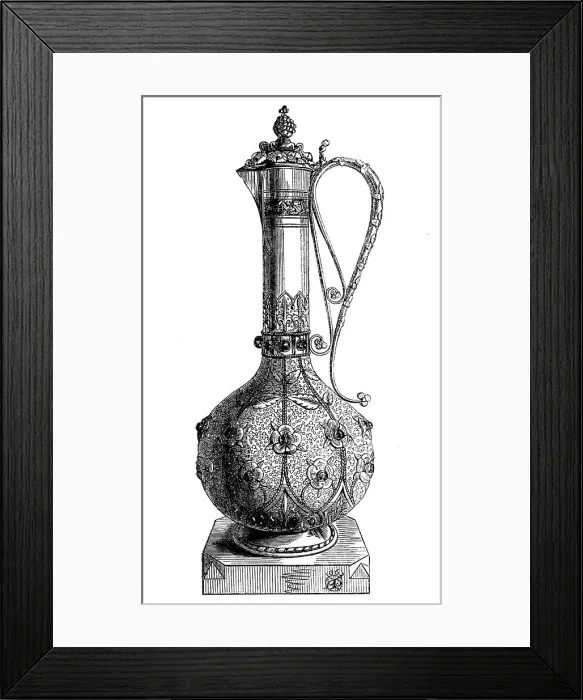 Framed Print : The International Exhibition: mediaeval claret-jug by Messrs. Hardman and Co... 1862. Creator: Unknown Framed Print : The International Exhibition: mediaeval claret-jug by Messrs. Hardman and Co... 1862. Creator: Unknown