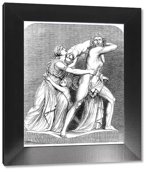 The International Exhibition: marble group by Flaxman - 'The Fury of Athamas... 1862. Creator: Unknown. The International Exhibition: marble group by Flaxman - 'The Fury of Athamas... 1862. Creator: Unknown