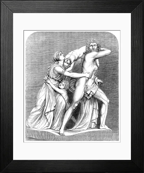 Framed Print : The International Exhibition: marble group by Flaxman - The Fury of Athamas... 1862. Creator: Unknown. The International Exhibition: marble group by Flaxman - The Fury of Athamas... 1862. Creator: Unknown Framed Print : The International Exhibition: marble group by Flaxman - The Fury of Athamas... 1862. Creator: Unknown. The International Exhibition: marble group by Flaxman - The Fury of Athamas... 1862. Creator: Unknown