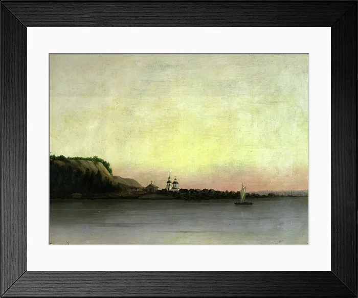 Framed Print : The Village of Samarovo at 2 Versts From the Steamer Pier. View to the East, 1880-1897. Creator: Pavel Mikhailovich Kosharov Framed Print : The Village of Samarovo at 2 Versts From the Steamer Pier. View to the East, 1880-1897. Creator: Pavel Mikhailovich Kosharov