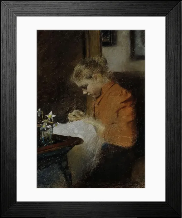 Framed Print : Leopoldine Steindl-Moser, sister of the artist, around 1895. Creator: Koloman Moser Framed Print : Leopoldine Steindl-Moser, sister of the artist, around 1895. Creator: Koloman Moser