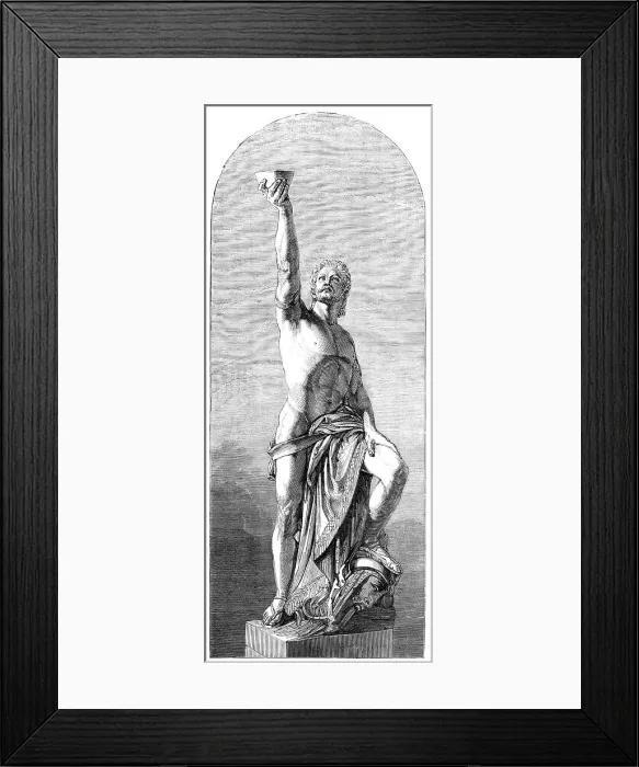 Framed Print : The International Exhibition: marble statue - Sardanapalus (from Byron's Tragedy)... 1862. Creator: Unknown. The International Exhibition: marble statue - Sardanapalus (from Byron's Tragedy)... 1862. Creator: Unknown Framed Print : The International Exhibition: marble statue - Sardanapalus (from Byron's Tragedy)... 1862. Creator: Unknown. The International Exhibition: marble statue - Sardanapalus (from Byron's Tragedy)... 1862. Creator: Unknown