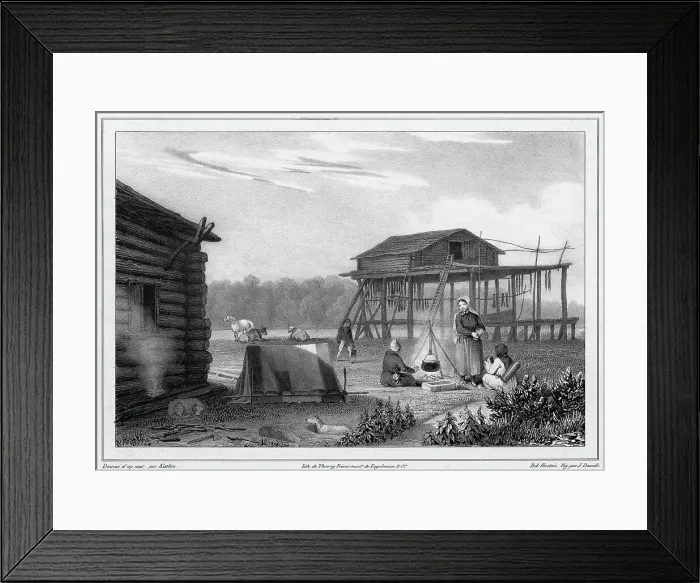 Framed Print : Dwelling of Kamchatka, 19th century. Creators: Friedrich Heinrich Kittlitz, Godefroy Engelmann, Jules David, Edouard Jean Marie Hostein Framed Print : Dwelling of Kamchatka, 19th century. Creators: Friedrich Heinrich Kittlitz, Godefroy Engelmann, Jules David, Edouard Jean Marie Hostein