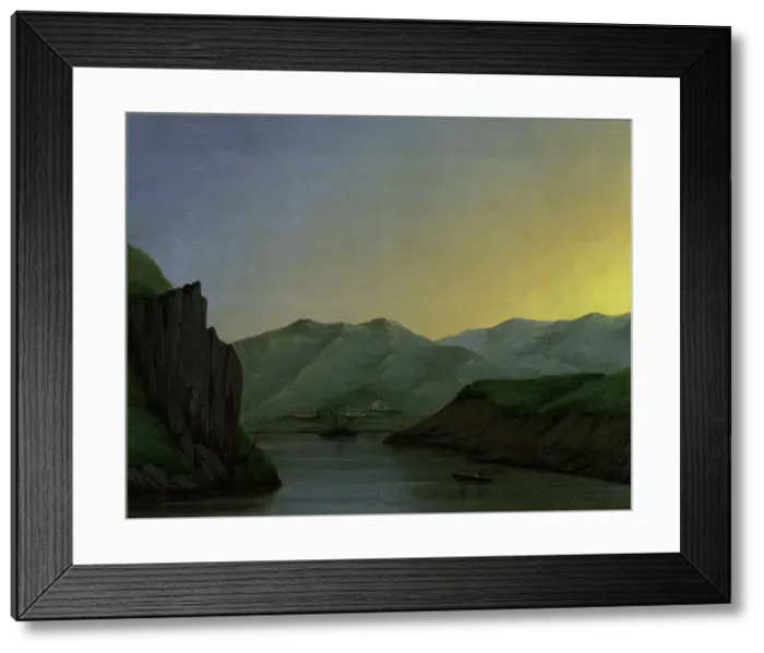 Framed Print : The River Irtysh Between the Fortress of Bukhtarminsk and the Town of Ust'-Kamenogorsk, 1880-1897. Creator: Pavel Mikhailovich Kosharov Framed Print : The River Irtysh Between the Fortress of Bukhtarminsk and the Town of Ust'-Kamenogorsk, 1880-1897. Creator: Pavel Mikhailovich Kosharov