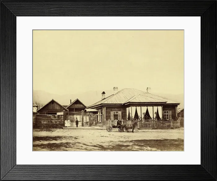 Framed Print : Warden's House at the Nizhniaia Kara Hard Labor Mining Works, 1891. Creator: Aleksei Kuznetsov Framed Print : Warden's House at the Nizhniaia Kara Hard Labor Mining Works, 1891. Creator: Aleksei Kuznetsov