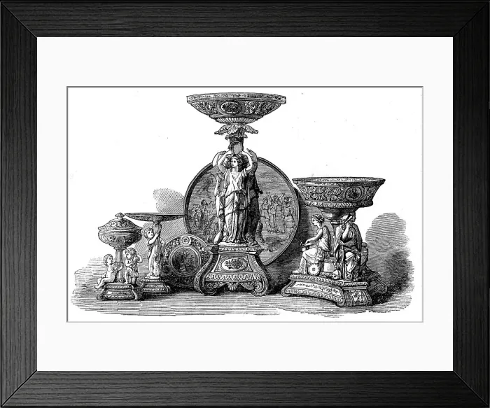 Framed Print : The International Exhibition: Group of porcelain articles by Sir James Duke and Nephews, 1862. Creator: Unknown Framed Print : The International Exhibition: Group of porcelain articles by Sir James Duke and Nephews, 1862. Creator: Unknown