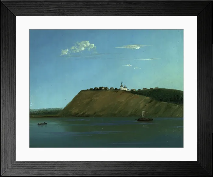 Framed Print : Village of Filinsk on the Right Bank of the Irtysh, 1883. Creator: Pavel Mikhailovich Kosharov Framed Print : Village of Filinsk on the Right Bank of the Irtysh, 1883. Creator: Pavel Mikhailovich Kosharov