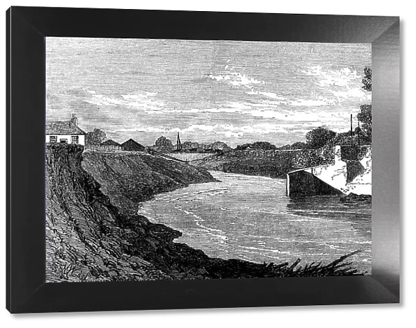 The Inundation in the Fens: the blown sluice at the Marshland Drain, 1862. Creator: Unknown