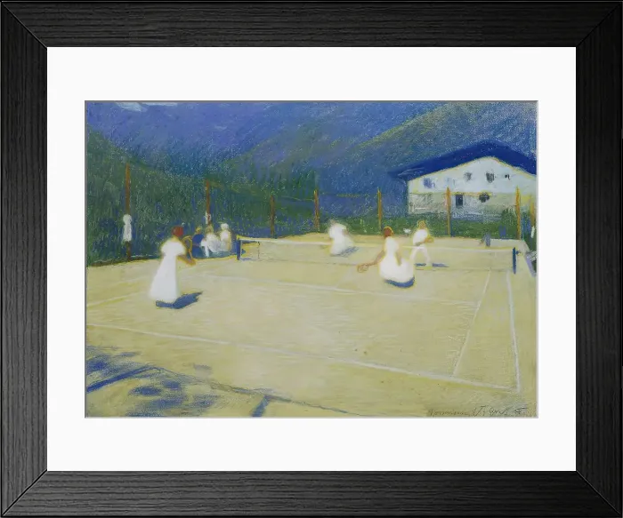 Framed Print : Tennis court in Gossensass, 1908. Creator: Ludwig Ferdinand Graf Framed Print : Tennis court in Gossensass, 1908. Creator: Ludwig Ferdinand Graf