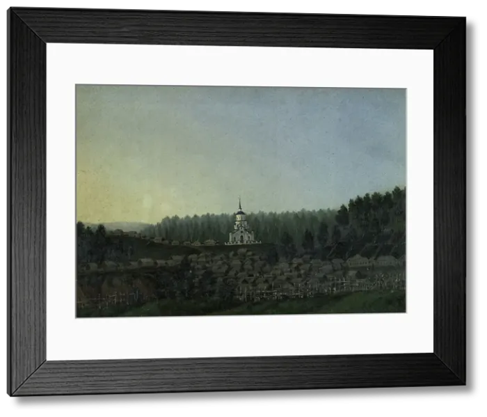 Framed Print : Village of Semiluzhsk, Where There Is Found a Miracle-Working Ikon of St Nikolai the... 1880-1897. Creator: Pavel Mikhailovich Kosharov Framed Print : Village of Semiluzhsk, Where There Is Found a Miracle-Working Ikon of St Nikolai the... 1880-1897. Creator: Pavel Mikhailovich Kosharov