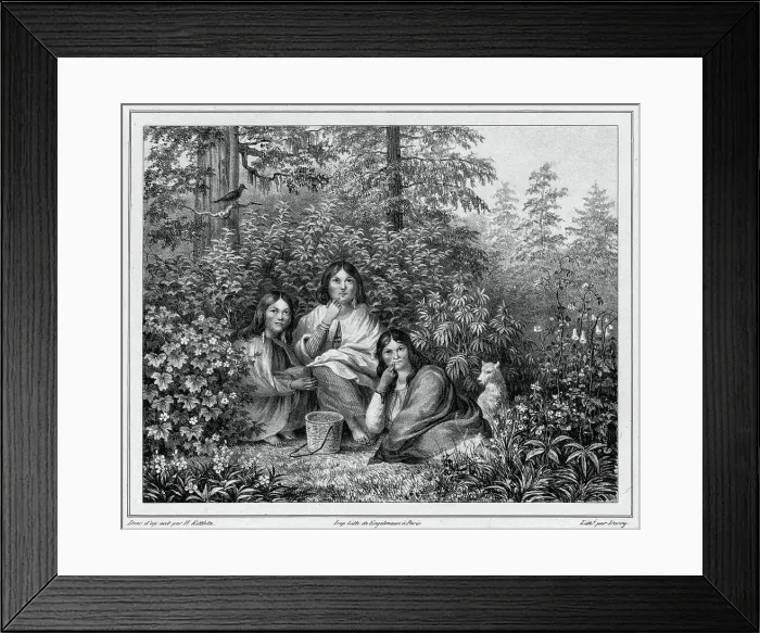 Framed Print : Inhabitants of the island of Sitka (northwest coast of America), 19th century. Creators: Friedrich Heinrich Kittlitz, Godefroy Engelmann, Isidore Laurent Deroy Framed Print : Inhabitants of the island of Sitka (northwest coast of America), 19th century. Creators: Friedrich Heinrich Kittlitz, Godefroy Engelmann, Isidore Laurent Deroy