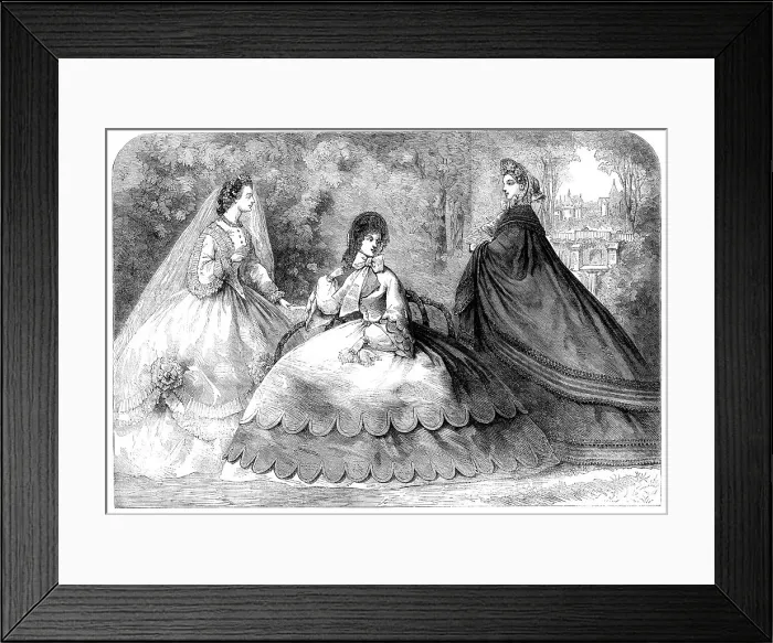 Framed Print : Paris fashions for August, 1862. Creator: Unknown Framed Print : Paris fashions for August, 1862. Creator: Unknown