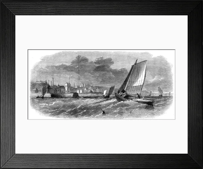 Framed Print : White-fish fisheries: fishing boats off Dysart, 1862. Creator: Unknown Framed Print : White-fish fisheries: fishing boats off Dysart, 1862. Creator: Unknown