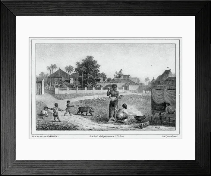 Framed Print : Dwelling, Luzon Island, Philippines, 19th century. Creators: Friedrich Heinrich Kittlitz, Godefroy Engelmann Framed Print : Dwelling, Luzon Island, Philippines, 19th century. Creators: Friedrich Heinrich Kittlitz, Godefroy Engelmann