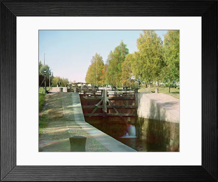 Framed Print : On the Saimaa Canal, Finland, between 1905 and 1915. Creator: Sergey Mikhaylovich Prokudin-Gorsky