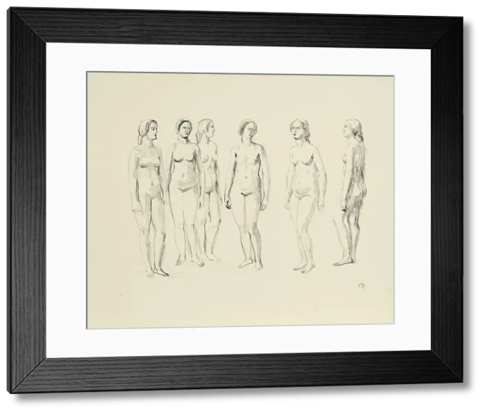 Framed Print : Six female nudes, 1930. Creator: Franz Barwig the Elder Framed Print : Six female nudes, 1930. Creator: Franz Barwig the Elder