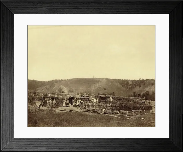 Framed Print : Dug-Out Shelters of Interned Families, 1891. Creator: Aleksei Kuznetsov Framed Print : Dug-Out Shelters of Interned Families, 1891. Creator: Aleksei Kuznetsov