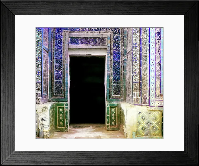 Framed Print : Mosaics on the Shakh-i Zindeh walls, Samarkand, between 1905 and 1915. Creator: Sergey Mikhaylovich Prokudin-Gorsky Framed Print : Mosaics on the Shakh-i Zindeh walls, Samarkand, between 1905 and 1915. Creator: Sergey Mikhaylovich Prokudin-Gorsky