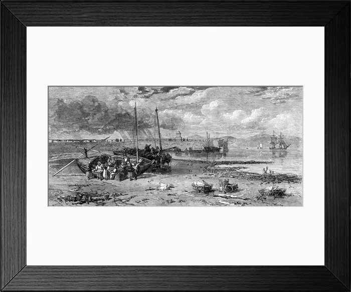 Framed Print : Newhaven Pier: the fishing-boats arrived, 1862. Creator: Unknown Framed Print : Newhaven Pier: the fishing-boats arrived, 1862. Creator: Unknown