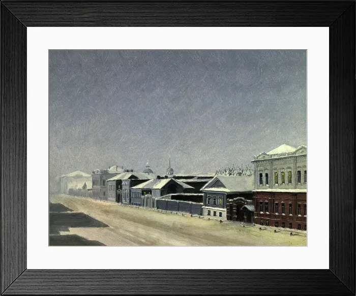 Framed Print : View of the Magistratskaia Street in the Night, 1880-1897. Creator: Pavel Mikhailovich Kosharov Framed Print : View of the Magistratskaia Street in the Night, 1880-1897. Creator: Pavel Mikhailovich Kosharov