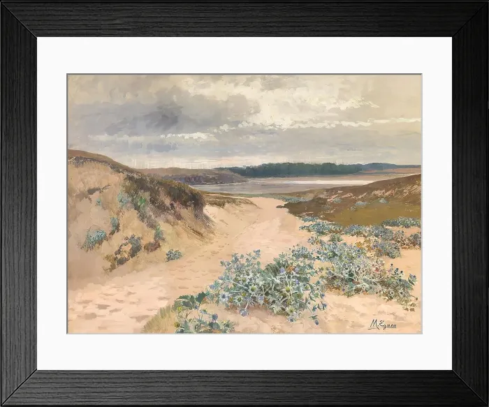 Framed Print : Dune landscape in Brittany, around 1910. Creator: Marie Egner Framed Print : Dune landscape in Brittany, around 1910. Creator: Marie Egner