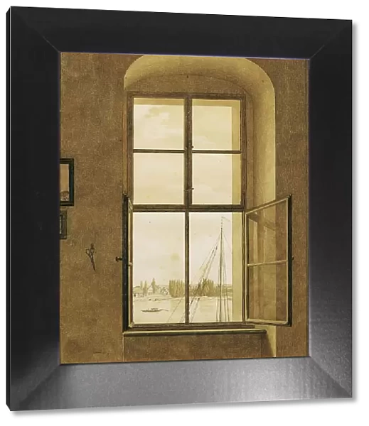 View from the artist's studio (right window), around 1805 / 1806. Creator: Caspar David Friedrich