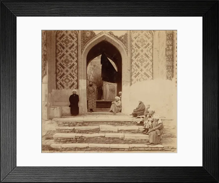 Framed Print : At the entrance to Shakh-i Zindeh, Samarkand, between 1905 and 1915. Creator: Sergey Mikhaylovich Prokudin-Gorsky Framed Print : At the entrance to Shakh-i Zindeh, Samarkand, between 1905 and 1915. Creator: Sergey Mikhaylovich Prokudin-Gorsky