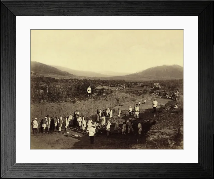 Framed Print : At Work in an Open-Pit Gold Mine, 1891. Creator: Aleksei Kuznetsov Framed Print : At Work in an Open-Pit Gold Mine, 1891. Creator: Aleksei Kuznetsov