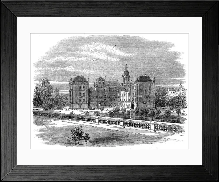 Framed Print : The Queen's visit to Germany: the Ducal Palace and Church of St. Moritz, Coburg... 1862. Creator: Unknown Framed Print : The Queen's visit to Germany: the Ducal Palace and Church of St. Moritz, Coburg... 1862. Creator: Unknown