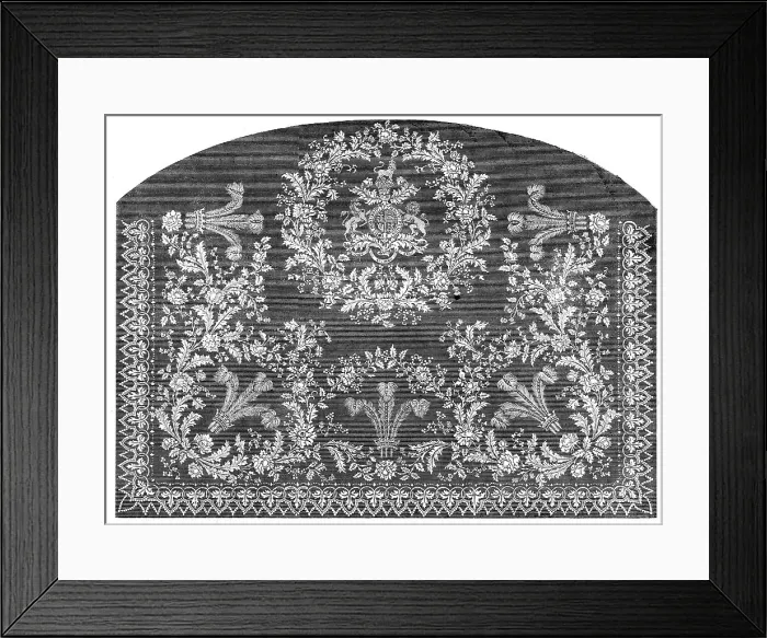 Framed Print : The International Exhibition: muslin embroidered coverlet... 1862. Creator: Unknown Framed Print : The International Exhibition: muslin embroidered coverlet... 1862. Creator: Unknown