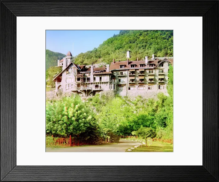 Framed Print : Gagra: view of Prince Oldenburg's palace from the wharf, between 1905 and 1915. Creator: Sergey Mikhaylovich Prokudin-Gorsky Framed Print : Gagra: view of Prince Oldenburg's palace from the wharf, between 1905 and 1915. Creator: Sergey Mikhaylovich Prokudin-Gorsky