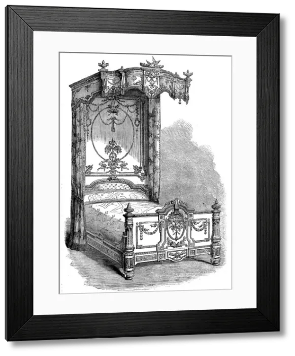 Framed Print : The International Exhibition: bedstead in the Furniture Court... 1862. Creator: Unknown Framed Print : The International Exhibition: bedstead in the Furniture Court... 1862. Creator: Unknown