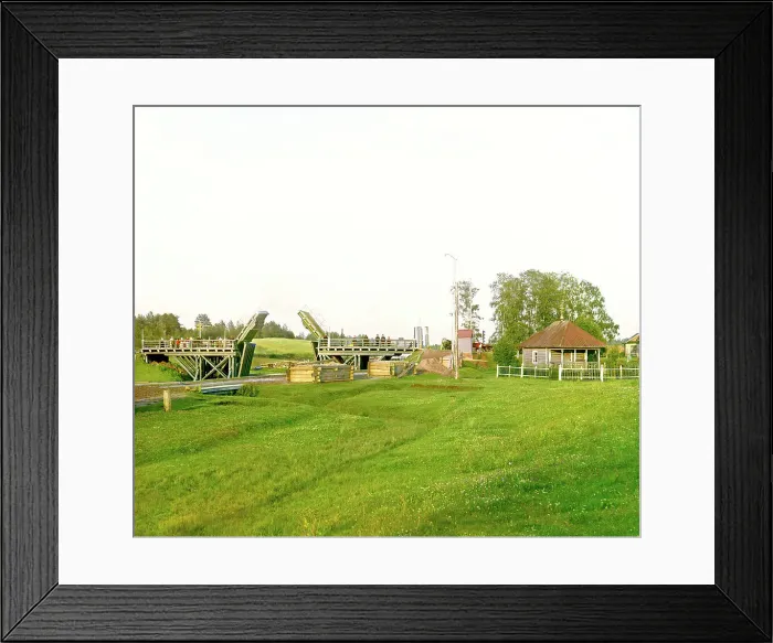 Framed Print : Volokov drawbridge on the Vytegra River, 1909. Creator: Sergey Mikhaylovich Prokudin-Gorsky Framed Print : Volokov drawbridge on the Vytegra River, 1909. Creator: Sergey Mikhaylovich Prokudin-Gorsky