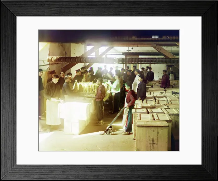 Framed Print : Packaging department, Borzhom, between 1905 and 1915. Creator: Sergey Mikhaylovich Prokudin-Gorsky Framed Print : Packaging department, Borzhom, between 1905 and 1915. Creator: Sergey Mikhaylovich Prokudin-Gorsky