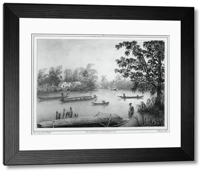 Framed Print : View of the Pasig River in Luzon Island, Philippine Islands, 19th century. Creators: Friedrich Heinrich Kittlitz, Godefroy Engelmann Framed Print : View of the Pasig River in Luzon Island, Philippine Islands, 19th century. Creators: Friedrich Heinrich Kittlitz, Godefroy Engelmann