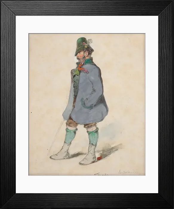 Framed Print : Farmer in Berchtesgadner costume, around 1840. Creator: Johann Friedrich Treml Framed Print : Farmer in Berchtesgadner costume, around 1840. Creator: Johann Friedrich Treml