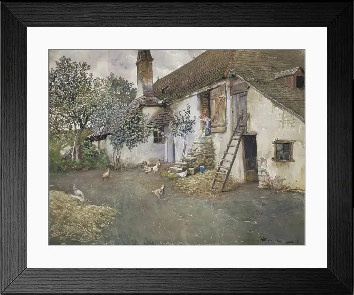 Framed Print : Farm in Lower Austria, 1914. Creator: Eduard Ameseder Framed Print : Farm in Lower Austria, 1914. Creator: Eduard Ameseder