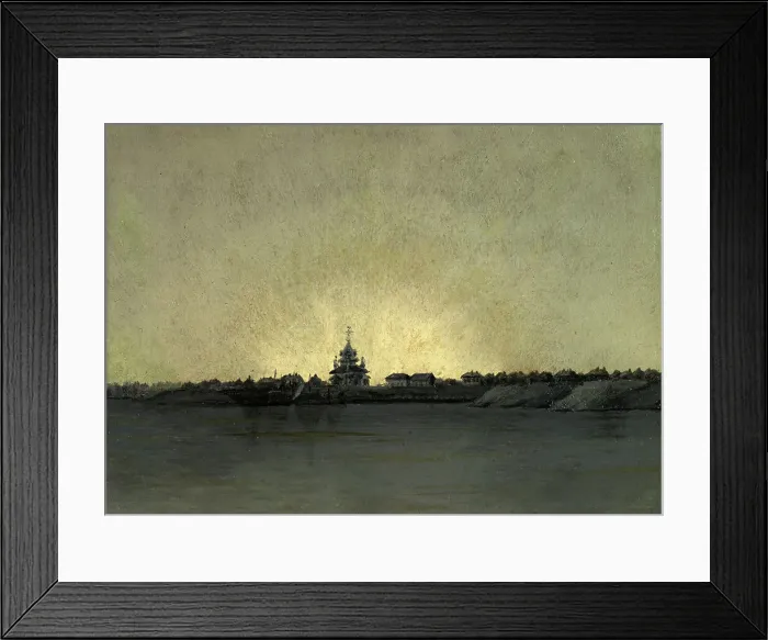 Framed Print : View of the Kolpashev Village. First Ship Pier From Tomsk, 1880-1889. Creator: Pavel Mikhailovich Kosharov Framed Print : View of the Kolpashev Village. First Ship Pier From Tomsk, 1880-1889. Creator: Pavel Mikhailovich Kosharov