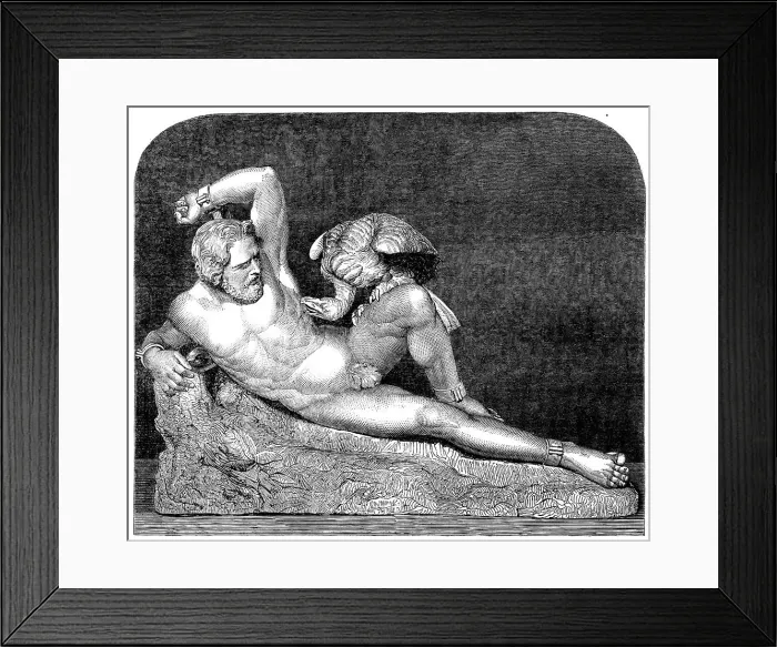 Framed Print : The International Exhibition: Prometheus, a marble statue by Guiseppe [sic] Croft, 1862. Creator: Unknown. The International Exhibition: Prometheus, a marble statue by Guiseppe [sic] Croft, 1862. Creator: Unknown