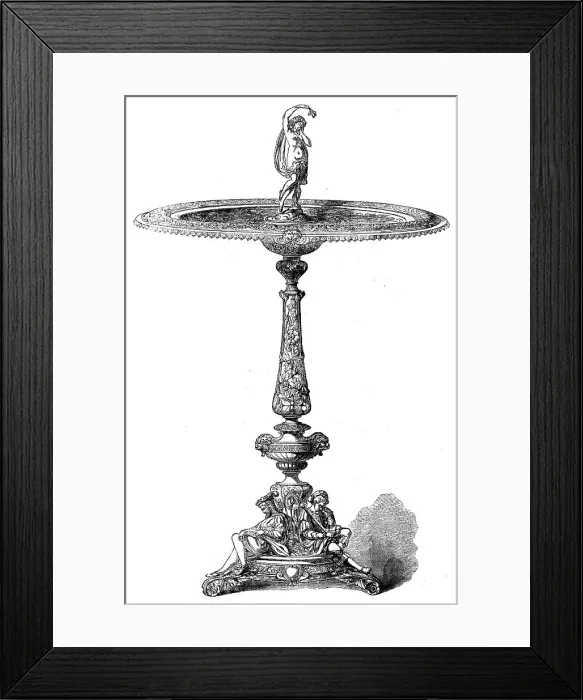Framed Print : Silver repoussé table manufactured by...Elkington and Co. in the International Exhibition, 1862. Creator: Unknown Framed Print : Silver repoussé table manufactured by...Elkington and Co. in the International Exhibition, 1862. Creator: Unknown