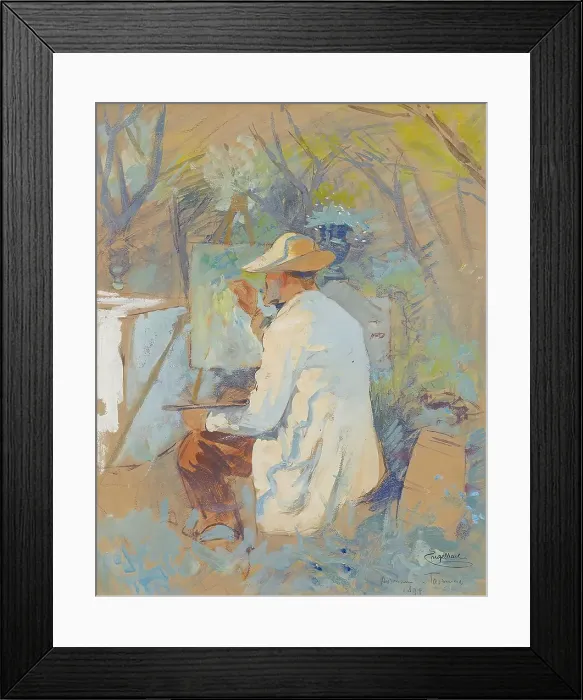 Framed Print : Theodor von Hörmann painting in Taormina, 1894. Creator: Josef Engelhart Framed Print : Theodor von Hörmann painting in Taormina, 1894. Creator: Josef Engelhart