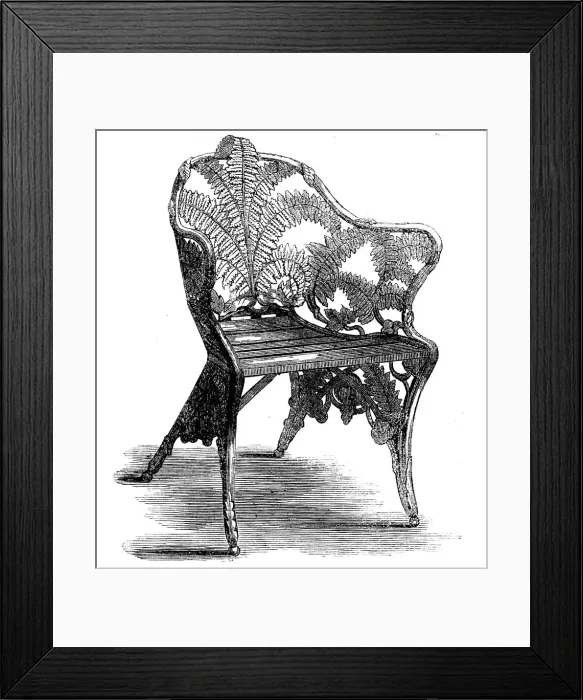 Framed Print : The International Exhibition: garden-chair of the Coalbrookdale Company, 1862. Creator: Unknown