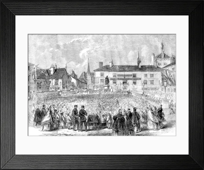 Framed Print : Inauguration of the statue to Samuel Crompton... 1862. Creator: Unknown Framed Print : Inauguration of the statue to Samuel Crompton... 1862. Creator: Unknown
