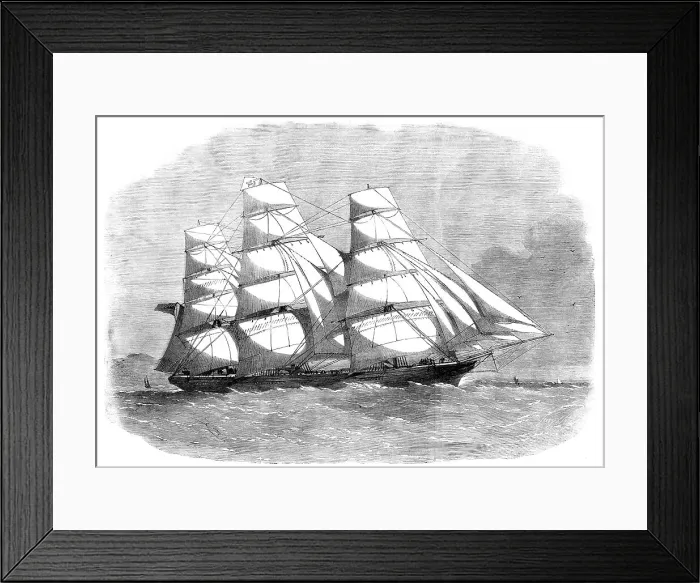 Framed Print : The iron clipper-ship Cornwallis, a new vessel of the Black Ball line, 1862. Creator: Unknown Framed Print : The iron clipper-ship Cornwallis, a new vessel of the Black Ball line, 1862. Creator: Unknown