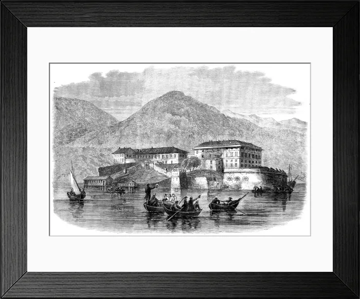 Framed Print : Garibaldi's quarters at Varignano, Spezia - from a sketch by M. Beaucé, 1862. Creator: Smyth Framed Print : Garibaldi's quarters at Varignano, Spezia - from a sketch by M. Beaucé, 1862. Creator: Smyth