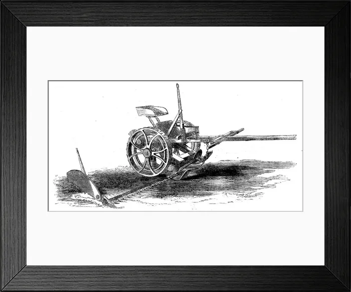 Framed Print : The International Exhibition: Cranston's Wood's grass-mowing machine, 1862. Creator: Unknown