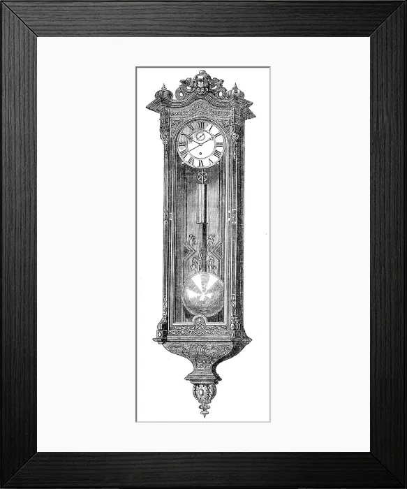 Framed Print : The International Exhibition: clock by W. Schönberger... 1862. Creator: Unknown Framed Print : The International Exhibition: clock by W. Schönberger... 1862. Creator: Unknown