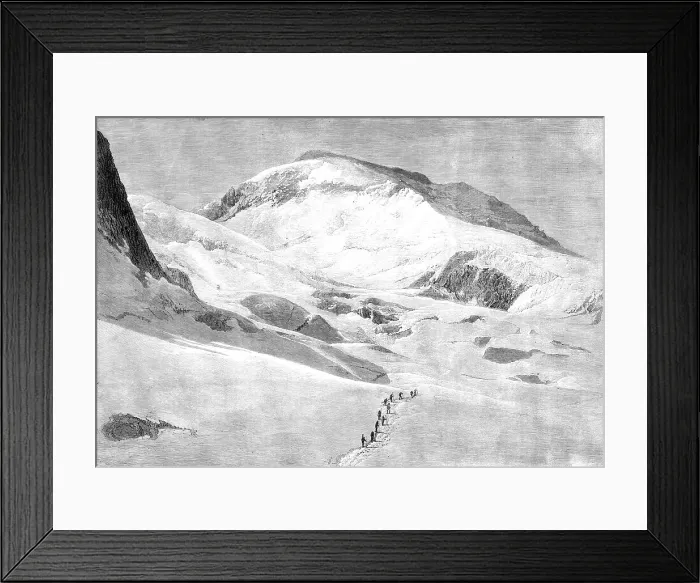 Framed Print : Ascent of Mont Blanc: M. Bisson's photographic expedition... 1862. Creator: Mason Jackson Framed Print : Ascent of Mont Blanc: M. Bisson's photographic expedition... 1862. Creator: Mason Jackson