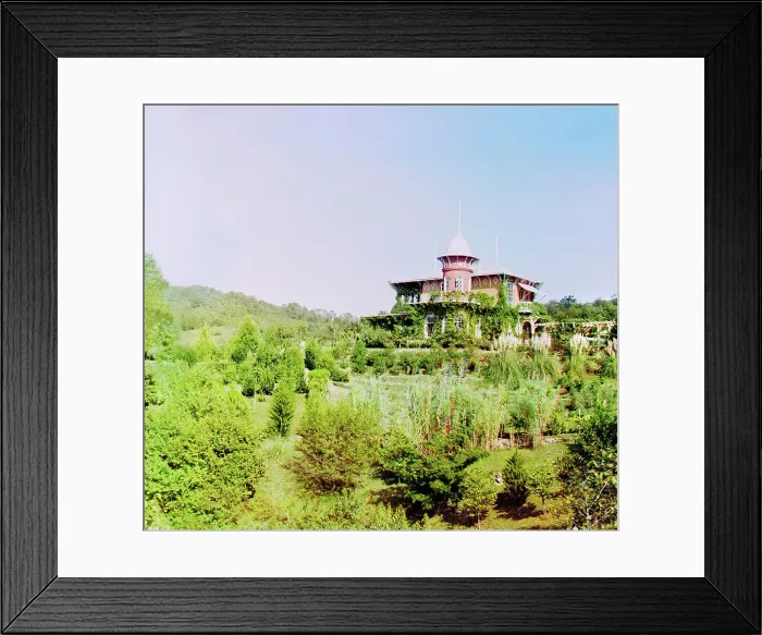 Framed Print : Type of dacha on a cultivated lot, between 1905 and 1915. Creator: Sergey Mikhaylovich Prokudin-Gorsky Framed Print : Type of dacha on a cultivated lot, between 1905 and 1915. Creator: Sergey Mikhaylovich Prokudin-Gorsky